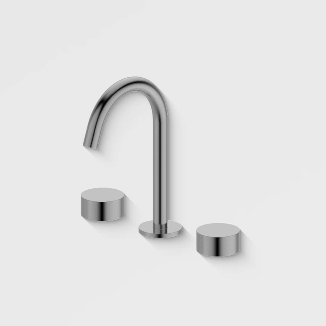 Bestlink Element Hob Mount Basin Tap Set Brushed Nickel