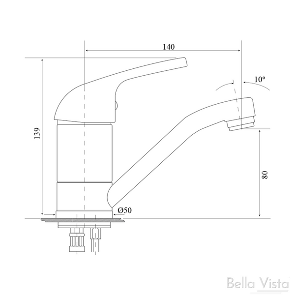 Bella Vista Presto Swivel Basin Mixer