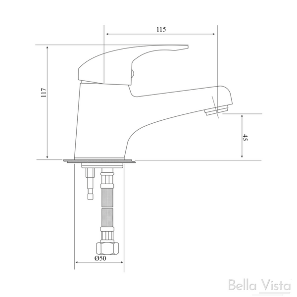 Bella Vista Solid Handle Basin Mixer