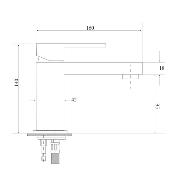Bella Vista Deko Basin Mixer Square Black