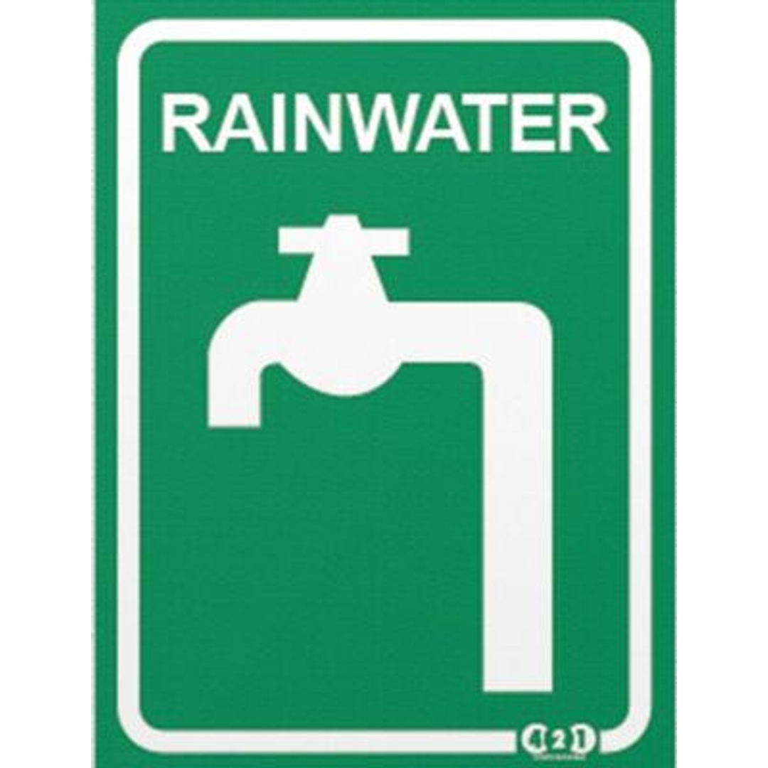 Rainwater Sign Metal 100Mm X 75Mm Rainwater Green/White Sg0012