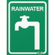 Rainwater Sign Metal 100Mm X 75Mm Rainwater Green/White Sg0012