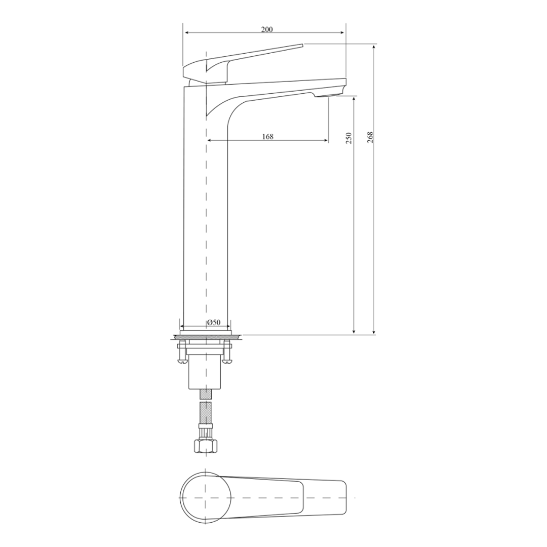 Bella Vista Celsior Tall Basin Mixer Brushed Nickel