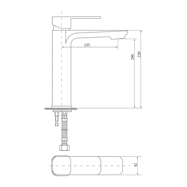 Bella Vista Mia Tall Basin Mixer Black