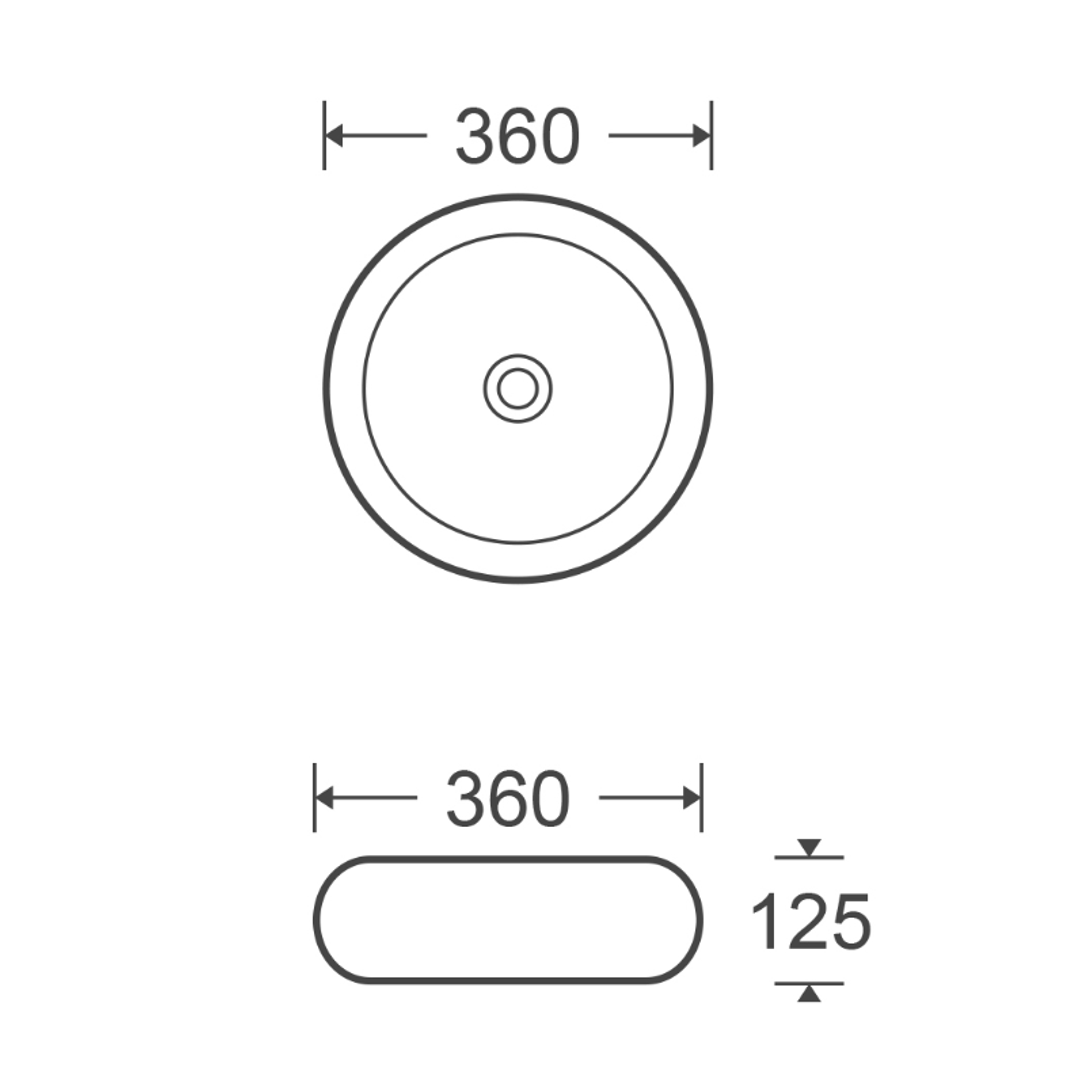 Bnk Naga Versilia Ceramic Basin Above Counter Round Matte White 360*360*115Mm