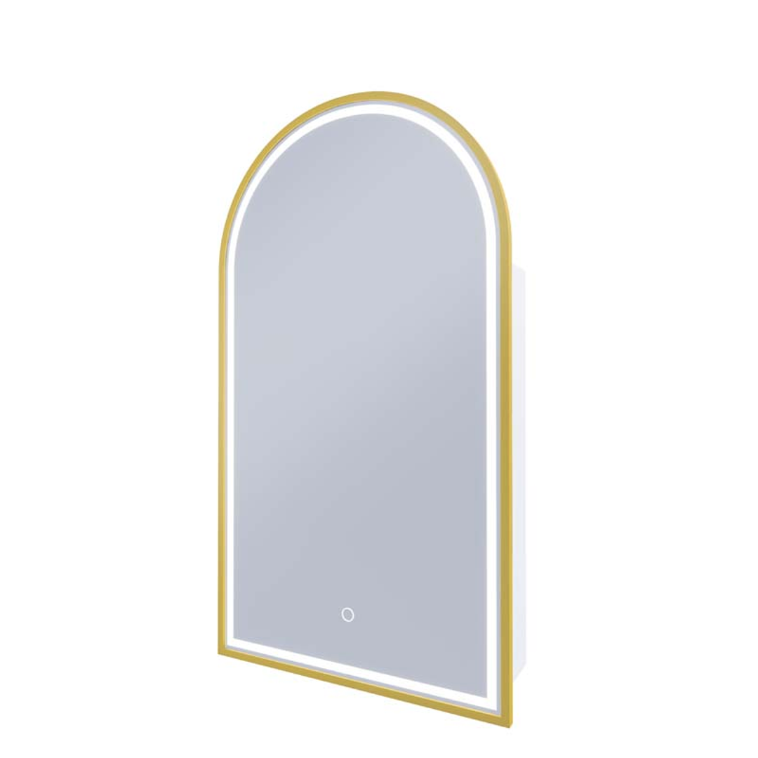 Remer Blanca Led Shaving Cabinet With Nordic Gold Frame