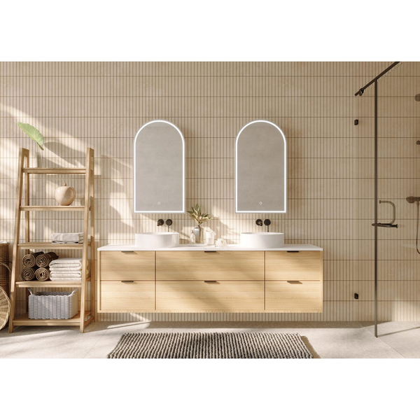 Remer Blanca Led Shaving Cabinet With Baltic Brass Frame