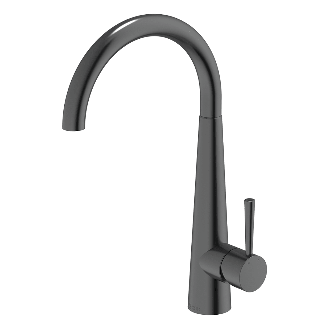 ABEY GOOSENECK PULLOUT KITCHEN MIXER BLACK PEARL KTA014-BP