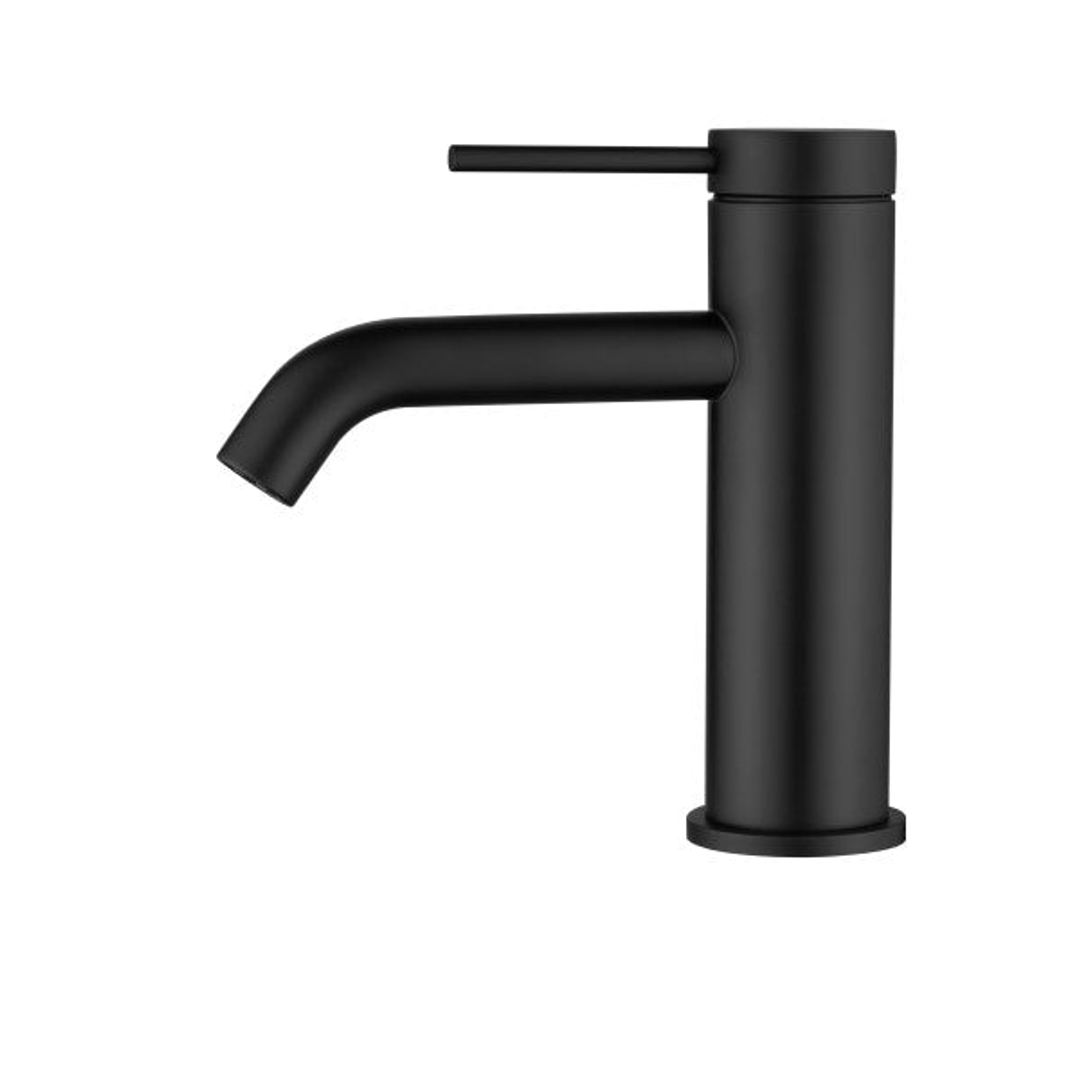Bella Vista Mica Basin Mixer Curved Spout Black
