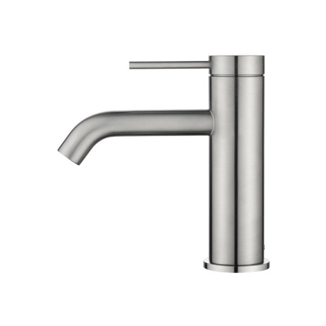 Bella Vista Mica Basin Mixer Curved Spout Brushed Nickel