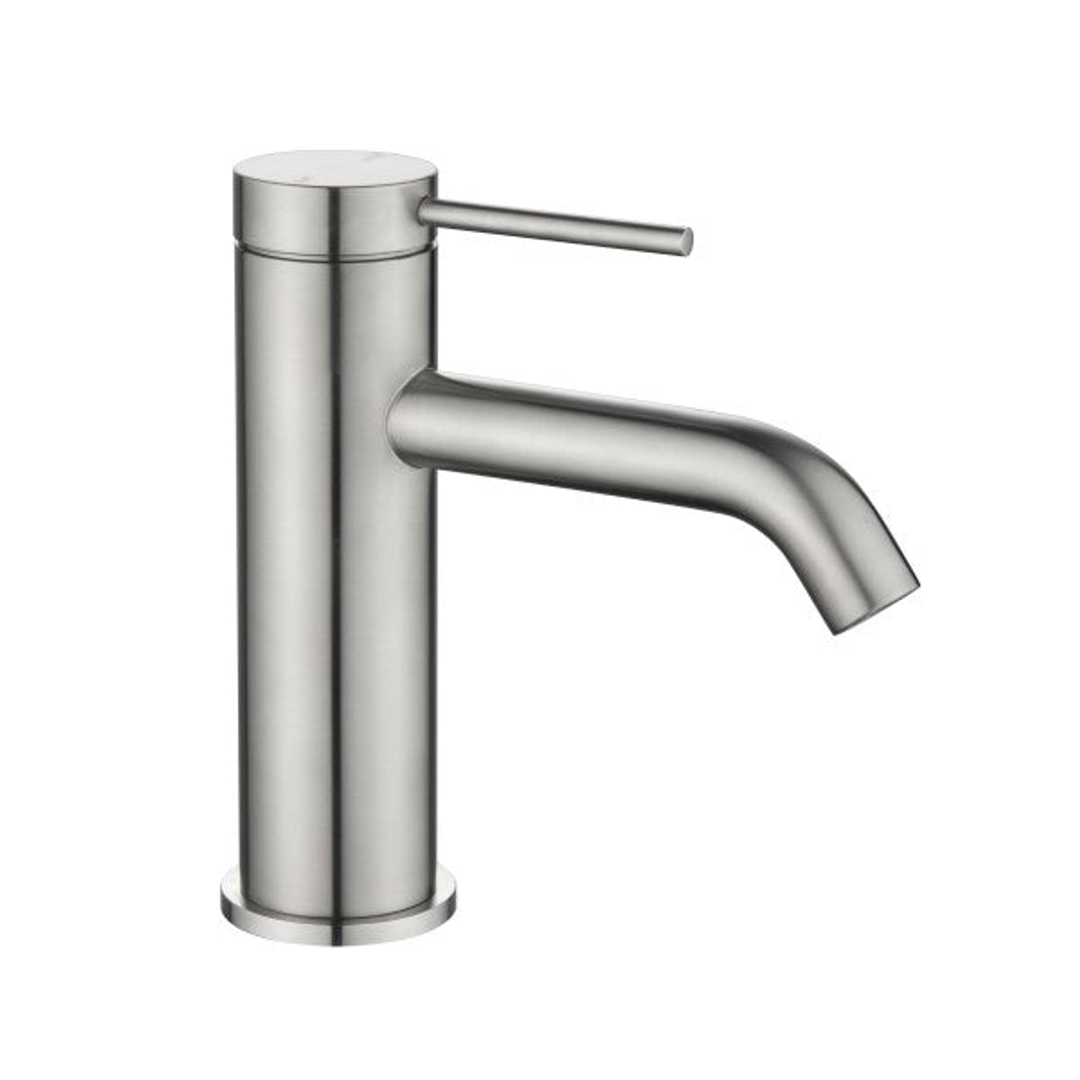 Bella Vista Mica Basin Mixer Curved Spout Brushed Nickel