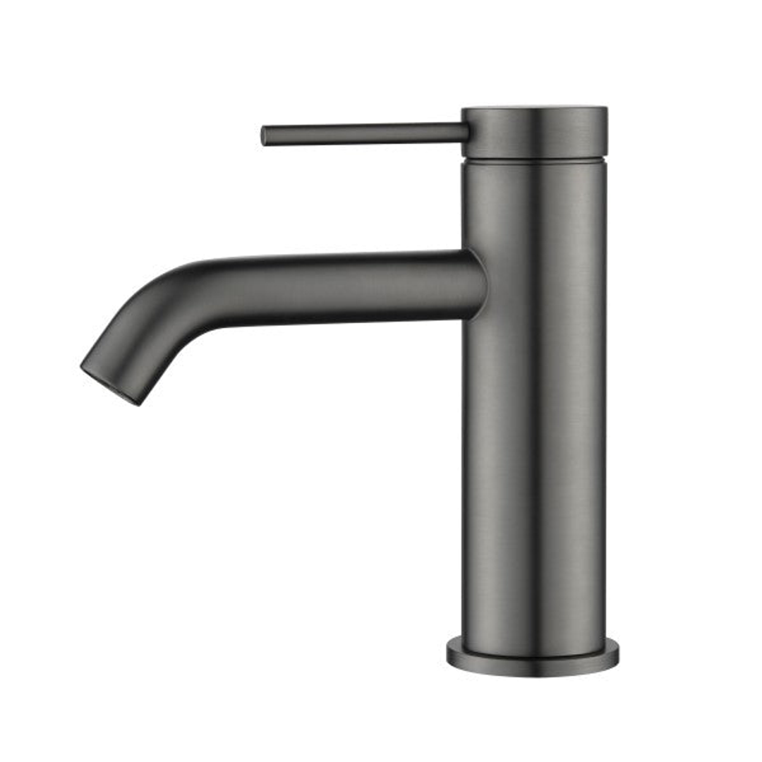 Bella Vista Mica Basin Mixer Curved Spout Gun Metal