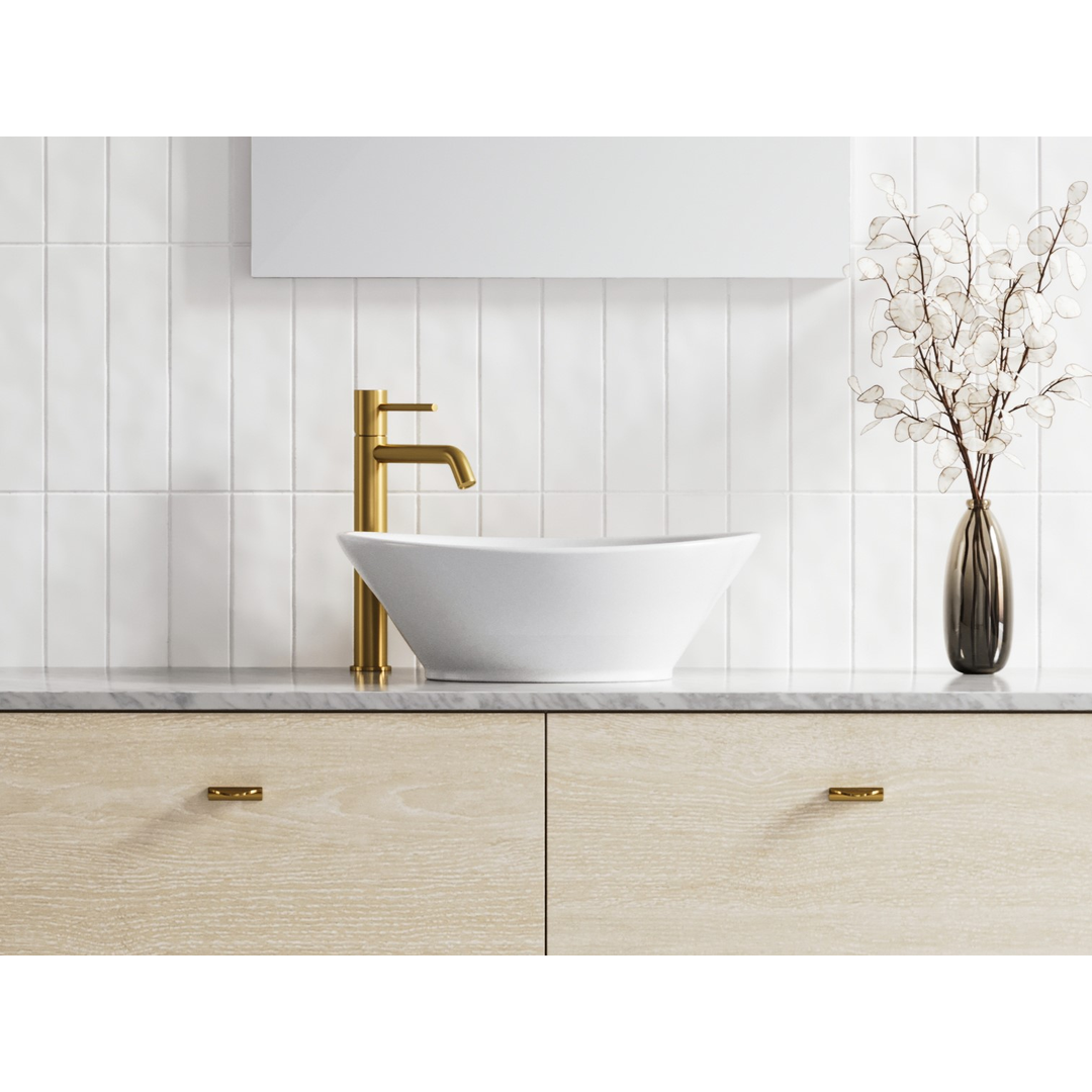 Timberline Elite Ceramic Basin Matte White