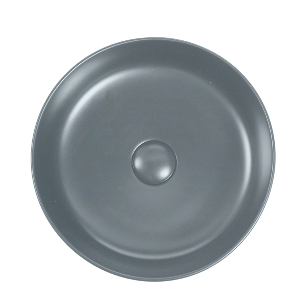 Zumi Bacino Basin 370X370X110Mm Matte Grey With 40Mm Matte Grey Pop Up Waste & Adaptor