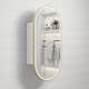 Aulic Beau Monde Led Shaving Cabinet Matte White And Brushed Gold Frame