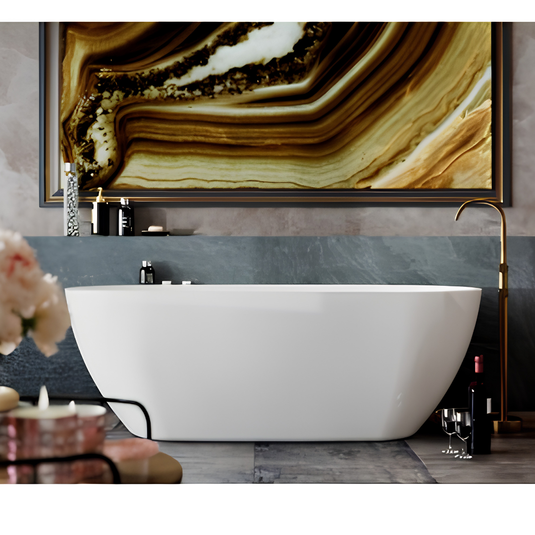 Belbagno Palermo Freestanding Bath Gloss White 1650mm