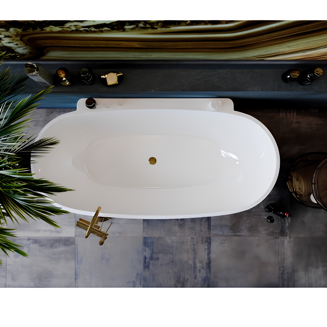 Belbagno Palermo Freestanding Bath Gloss White 1650mm