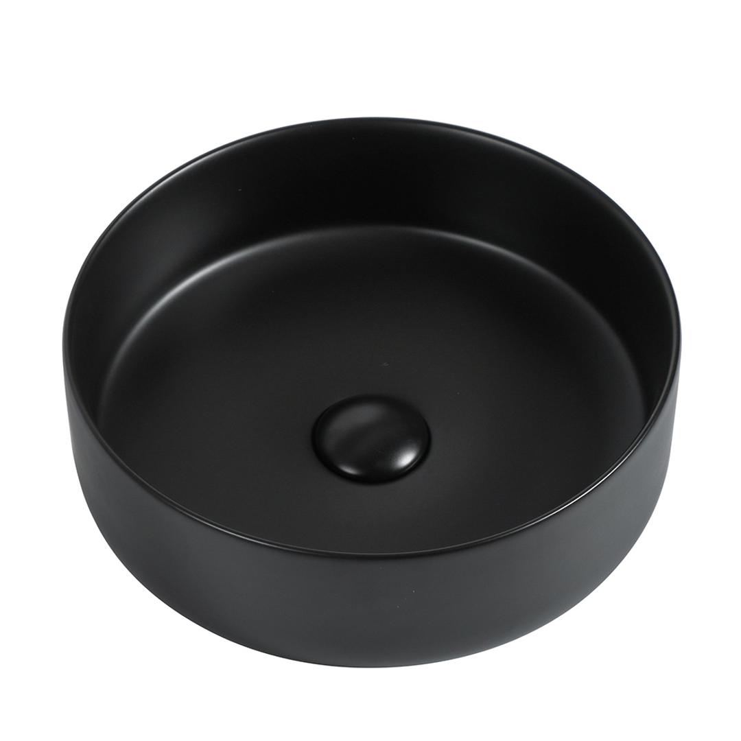 Zumi Beta Basin 355X355X120Mm Matte Black With 40Mm Matte Black Pop Up Waste &  Adaptor