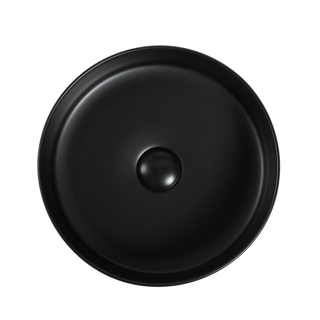 Zumi Beta Basin 355X355X120Mm Matte Black With 40Mm Matte Black Pop Up Waste &  Adaptor