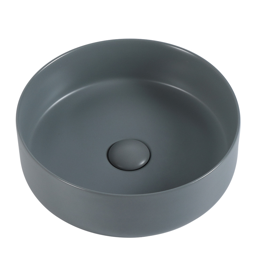 Zumi Beta Basin 355X355X120Mm Matte Grey With 40Mm Matte Grey Pop Up Waste & Adaptor