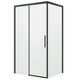 Oceano Urban Slider Shower Front Panel Matte Black bracket 1200 x 2000