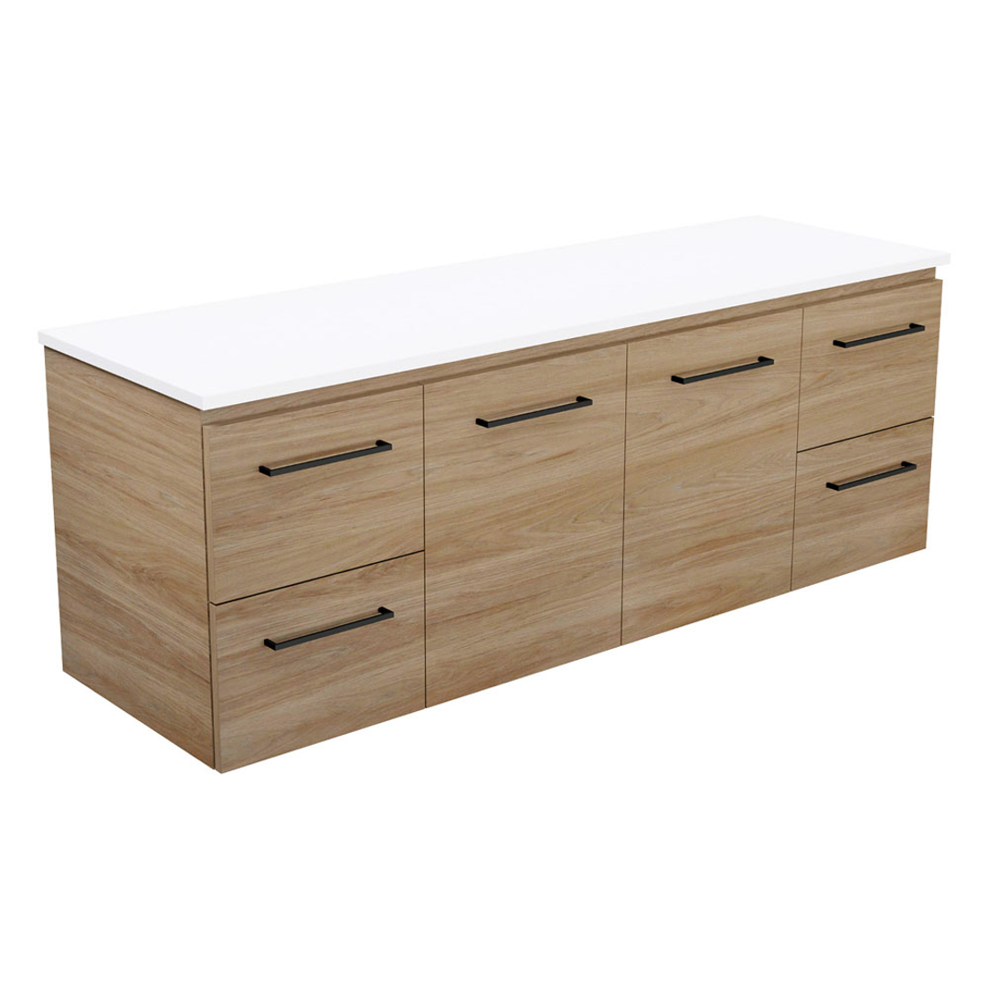 Fienza Carmen 1500 Sgl All Drawer Wall Hung Vanity Australian Hardwood Basin Not Inc