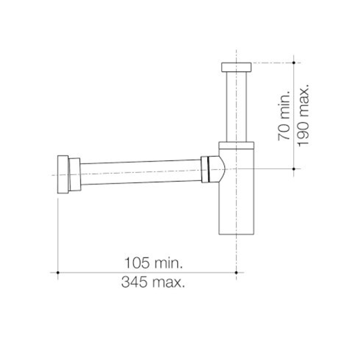 Caroma Vogue 40mm Bottle Trap Chrome