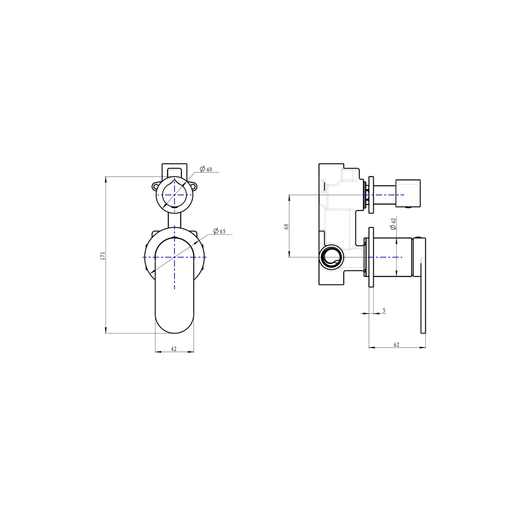Linsol Capo 2-Plate Wall Mixer With Divertor - Brushed Nickel