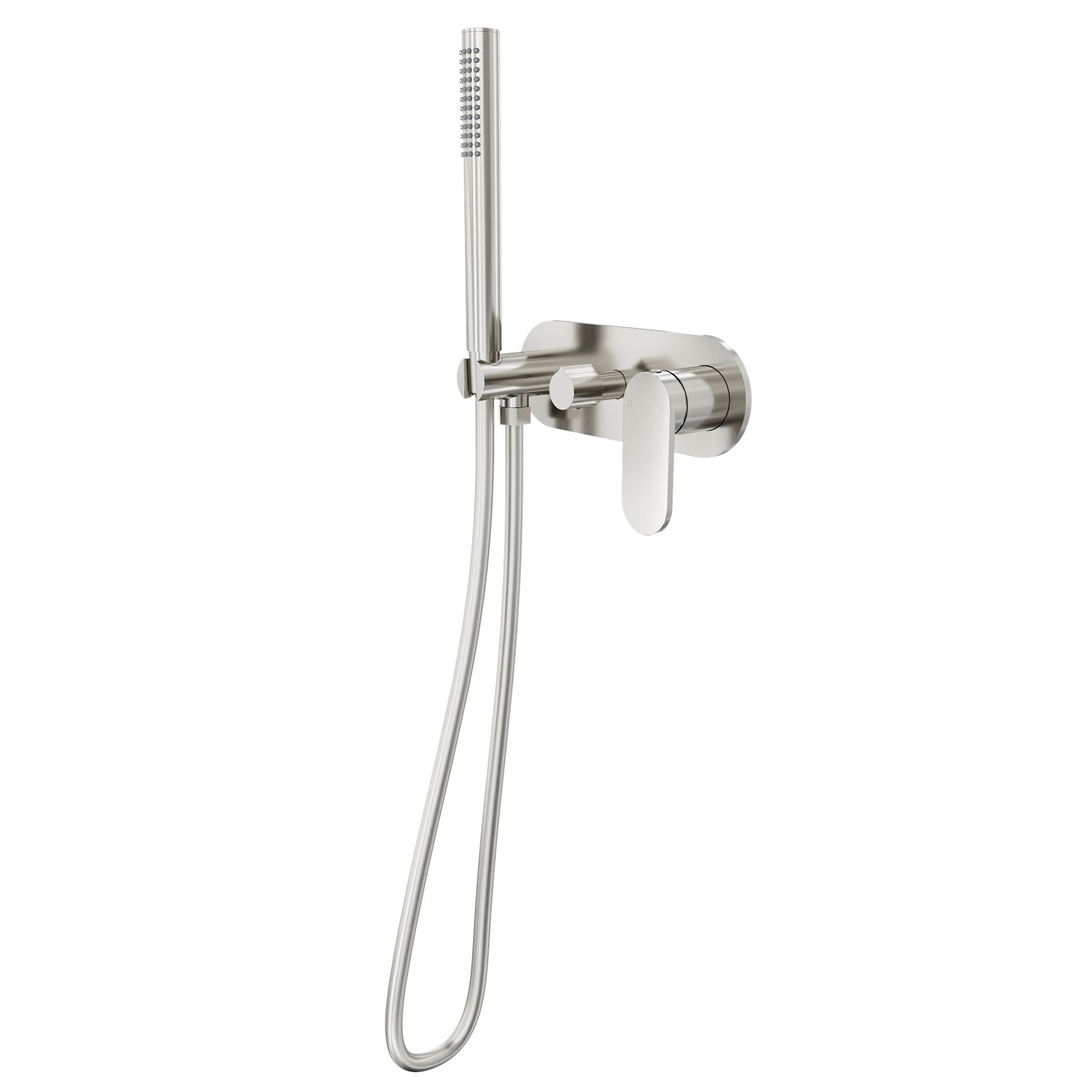 Linsol Capo 1-Plate Wall Mixer With Hand Shower - Brushed Nickel