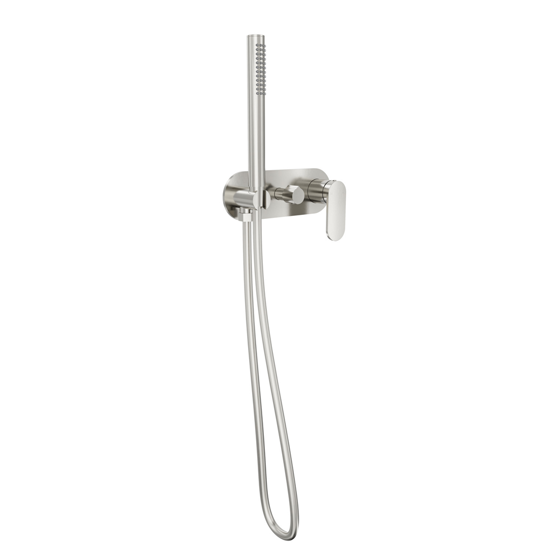 Linsol Capo 1-Plate Wall Mixer With Hand Shower Trim Kit - Brushed Nickel