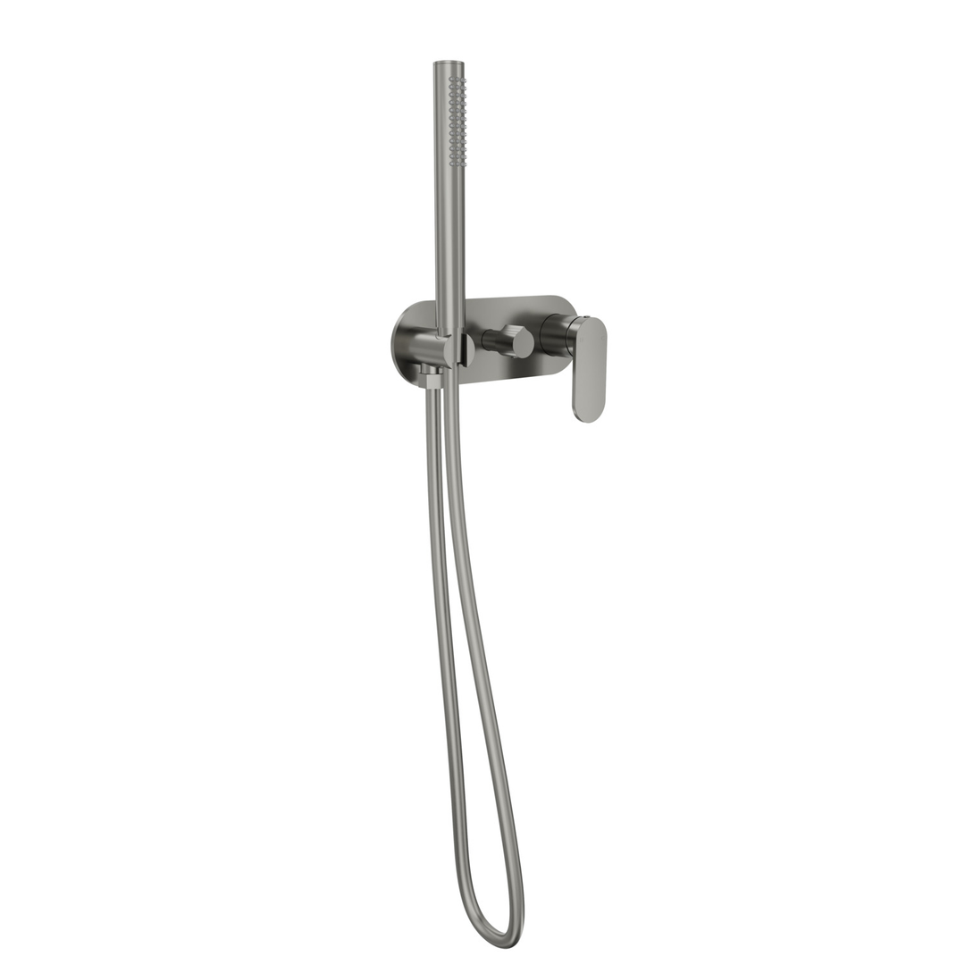 Linsol Capo 1-Plate Wall Mixer With Hand Shower - Gunmetal