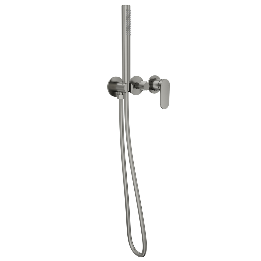 Linsol Capo 3-Plate Wall Mixer With Hand Shower Trim Kit - Gunmetal