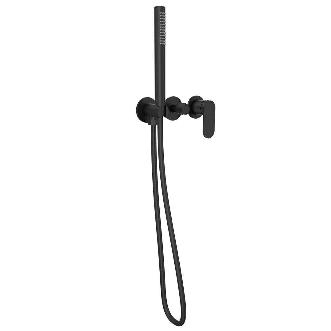 Linsol Capo 3-Plate Wall Mixer With Hand Shower Trim Kit - Matte Black