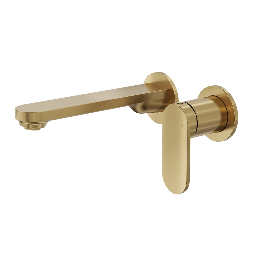 Linsol Capo 2-Plate Wall Basin or Bath Mixer Trim Kit - Brushed Brass