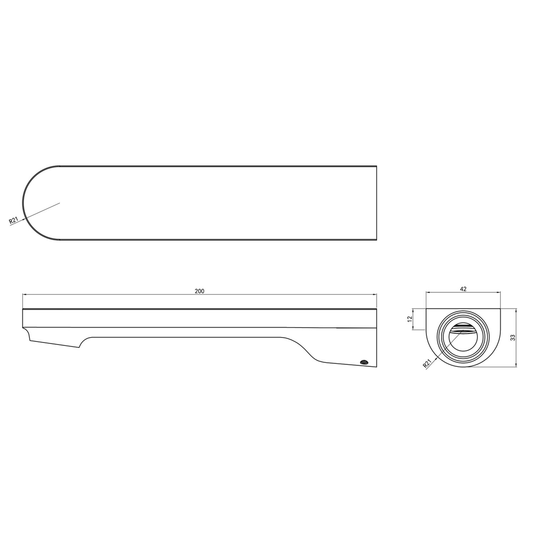 LINSOL Capo Wall Mount Basin or Bath Spout Brushed Nickel