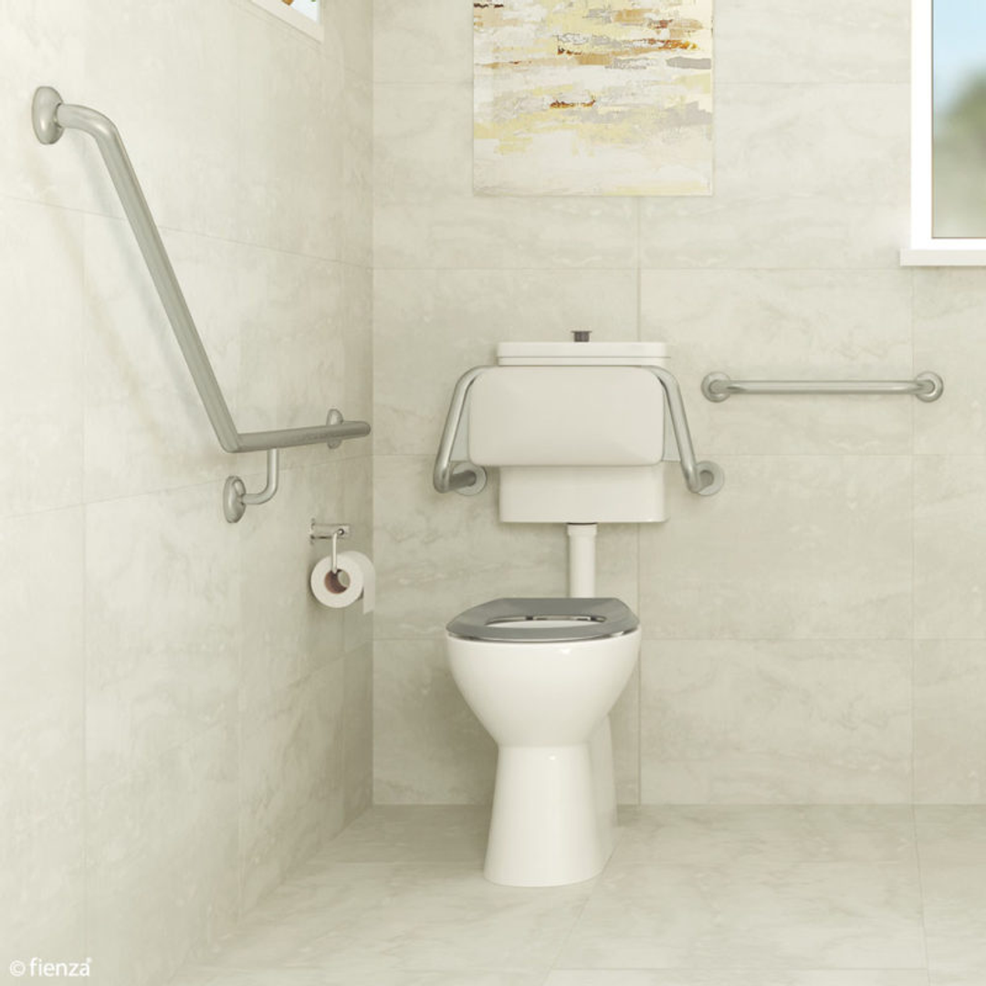 Fienza Accessible Toilet Care Kit 2 40D Lh Rail Grey Seat Link Suite