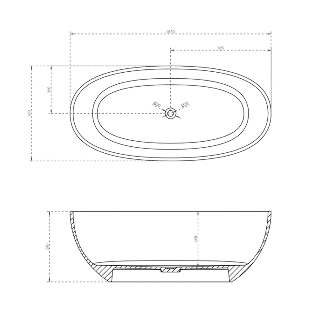 Cassa Design Wow 1650mm Translucency Resin Stone Bath Opal Yellow