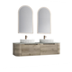 Aulic Hamilton Wall Hung Curving Plywood Finger Pull Cabinet 1500 With Alpine Flat Top