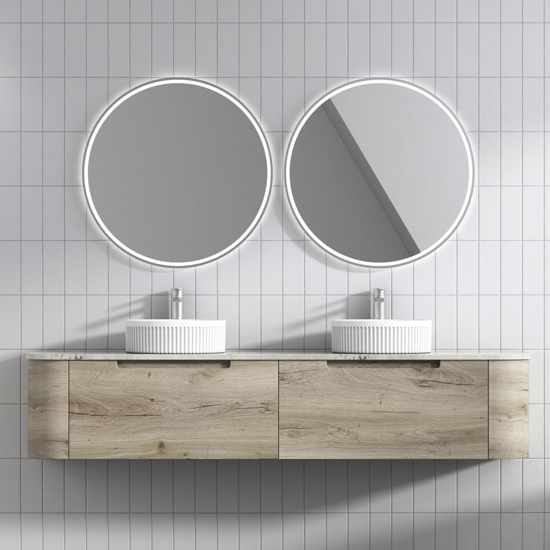 Aulic Hamilton Wall Hung Curving Plywood Finger Pull Cabinet 1800