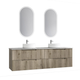 Aulic Tuscana Wall Hung Wave Groove Finger Pull Cabinet 1800