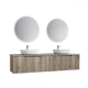 Aulic Calder W/H Wave Groove F/Pull Cabinet 1800 Dbl Bowls With Cato Undermount Basin