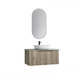 Aulic Calder Wall Hung Wave Groove Finger Pull Cabinet 900 With Pure Undermount Basin