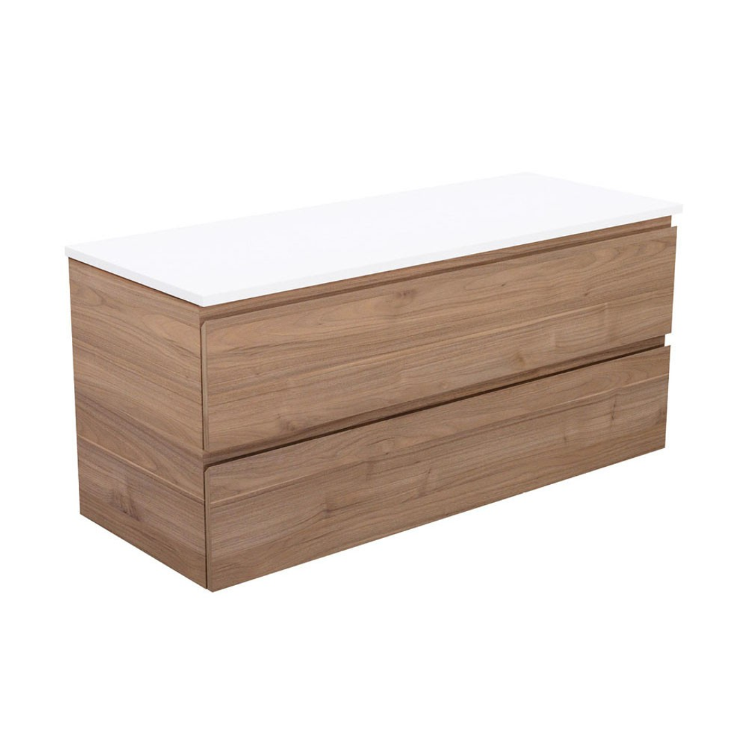 Fienza Carmen 1200 Sgl All Drawer Wall Hung Vanity Australian Hardwood Basin Not Inc