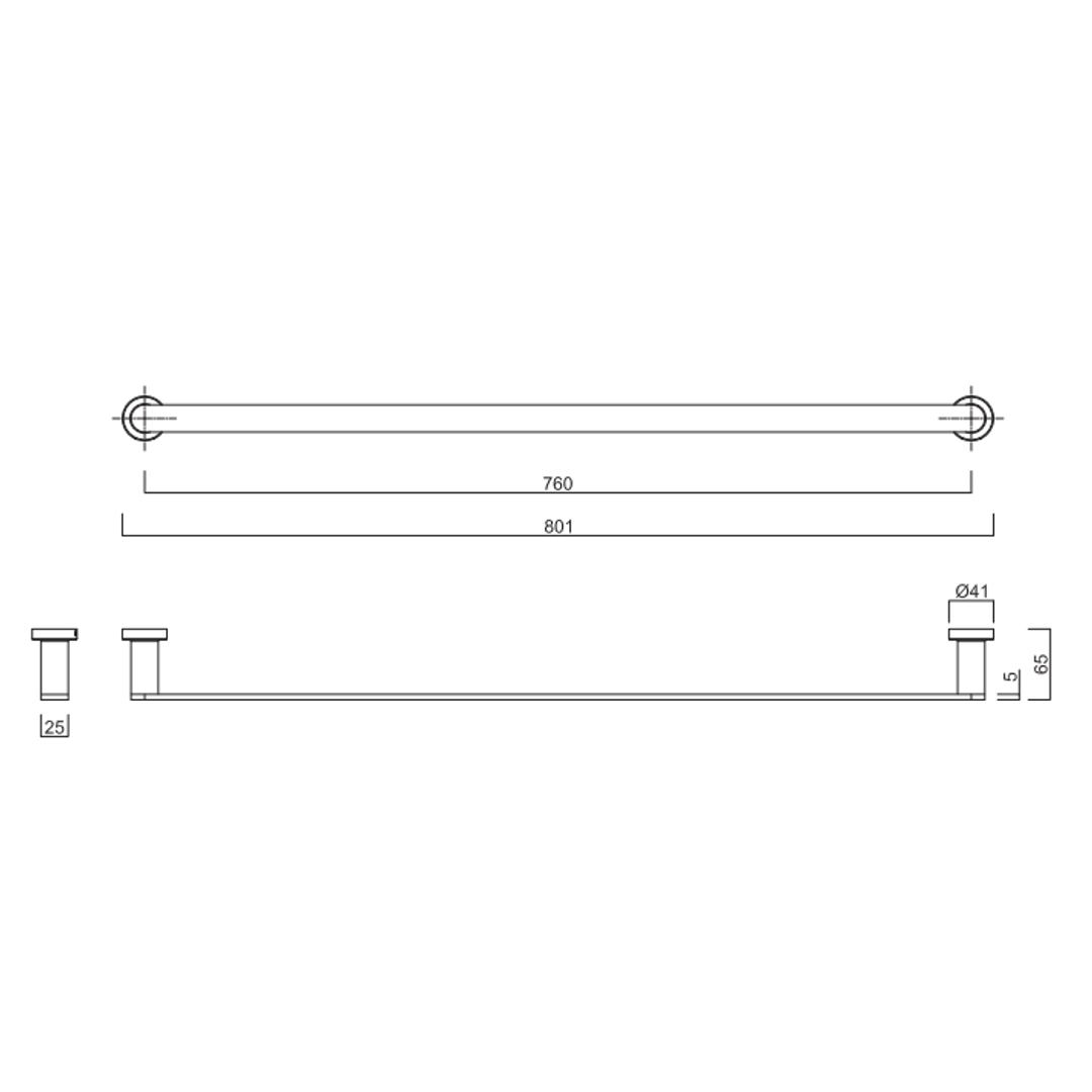 Gareth Ashton Premium Towel Rail 760mm Chrome Cea05