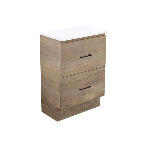 Fienza Carmen 600 Ensuite All Drawer Floor Standing Vanity Delgado Top