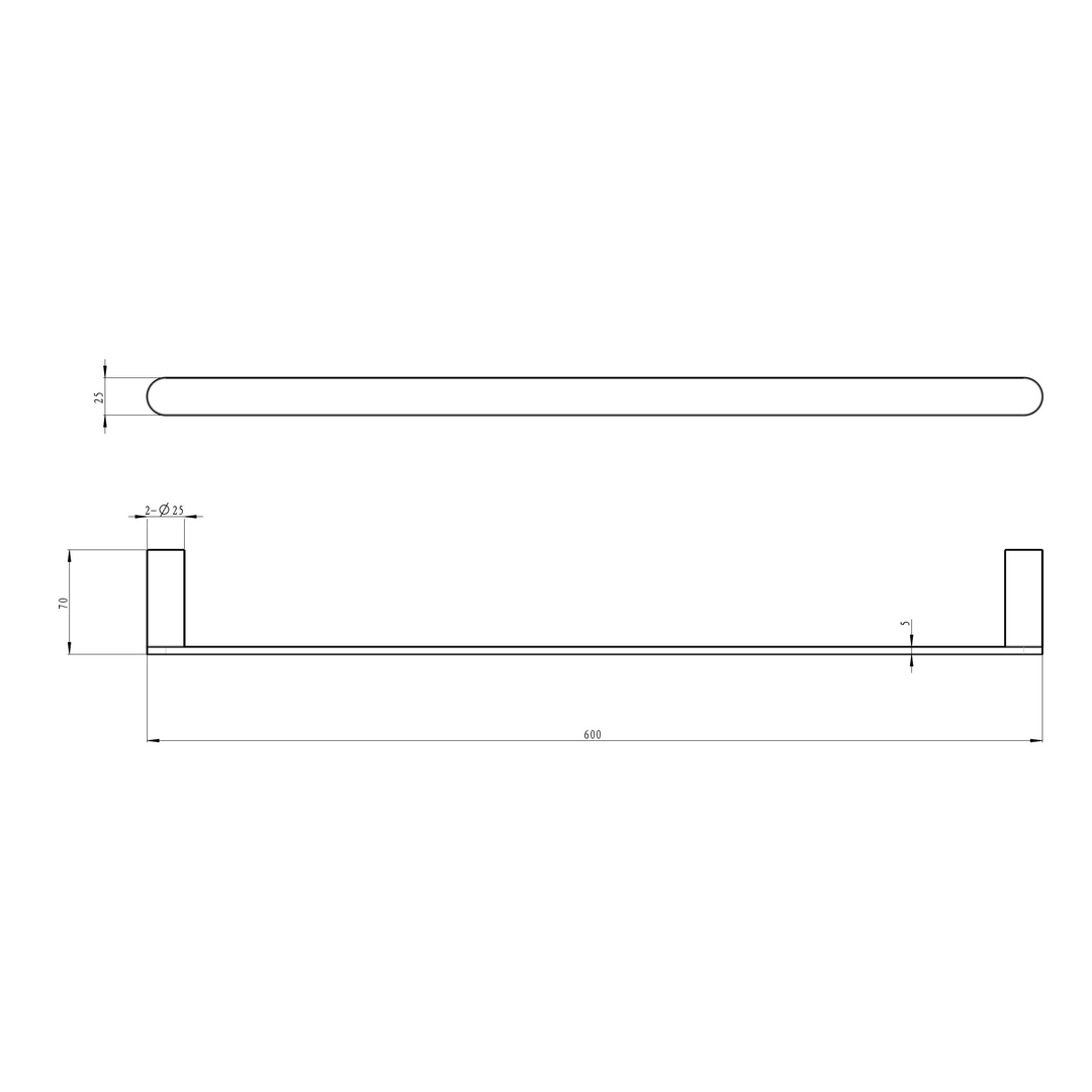 Linsol Circle 600Mm Single Towel Rail Aged Bronze