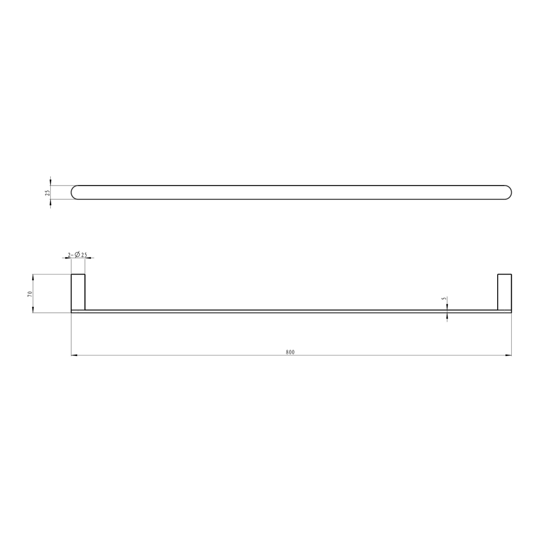 Linsol Circle 800Mm Single Towel Rail Aged Bronze