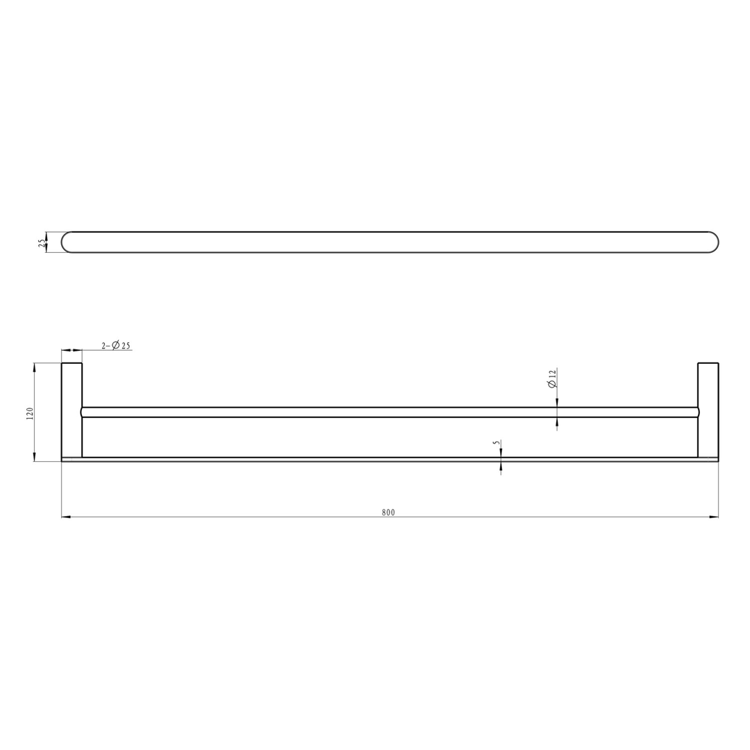 Linsol Circle 800Mm Double Towel Rail Aged Bronze