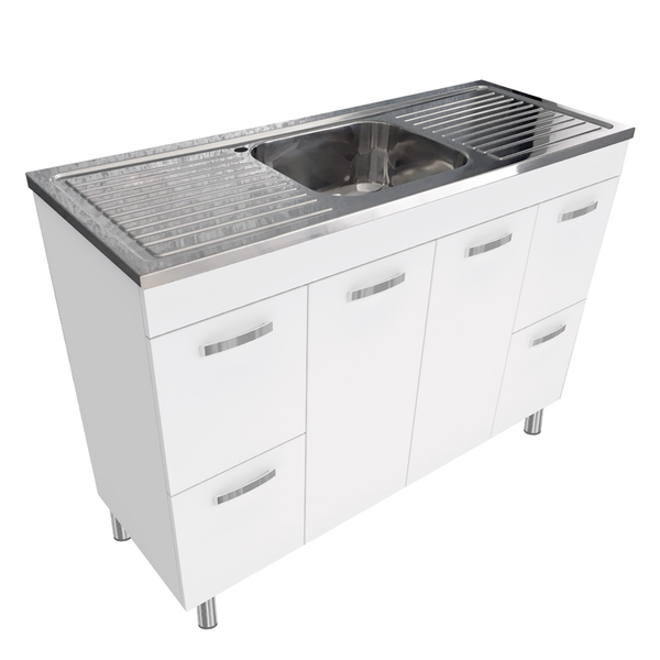 Fienza Citi 1200 Unicab Vanity On Legs Solid Doors 1 Tap Hole