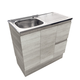 Fienza Citi 900 Edge Industrial Vanity On Kick Solid Doors Left Hand Drawers Nth